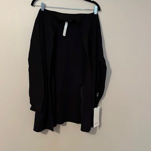 Merino Wool-blend Rib Long Wrap Sweater